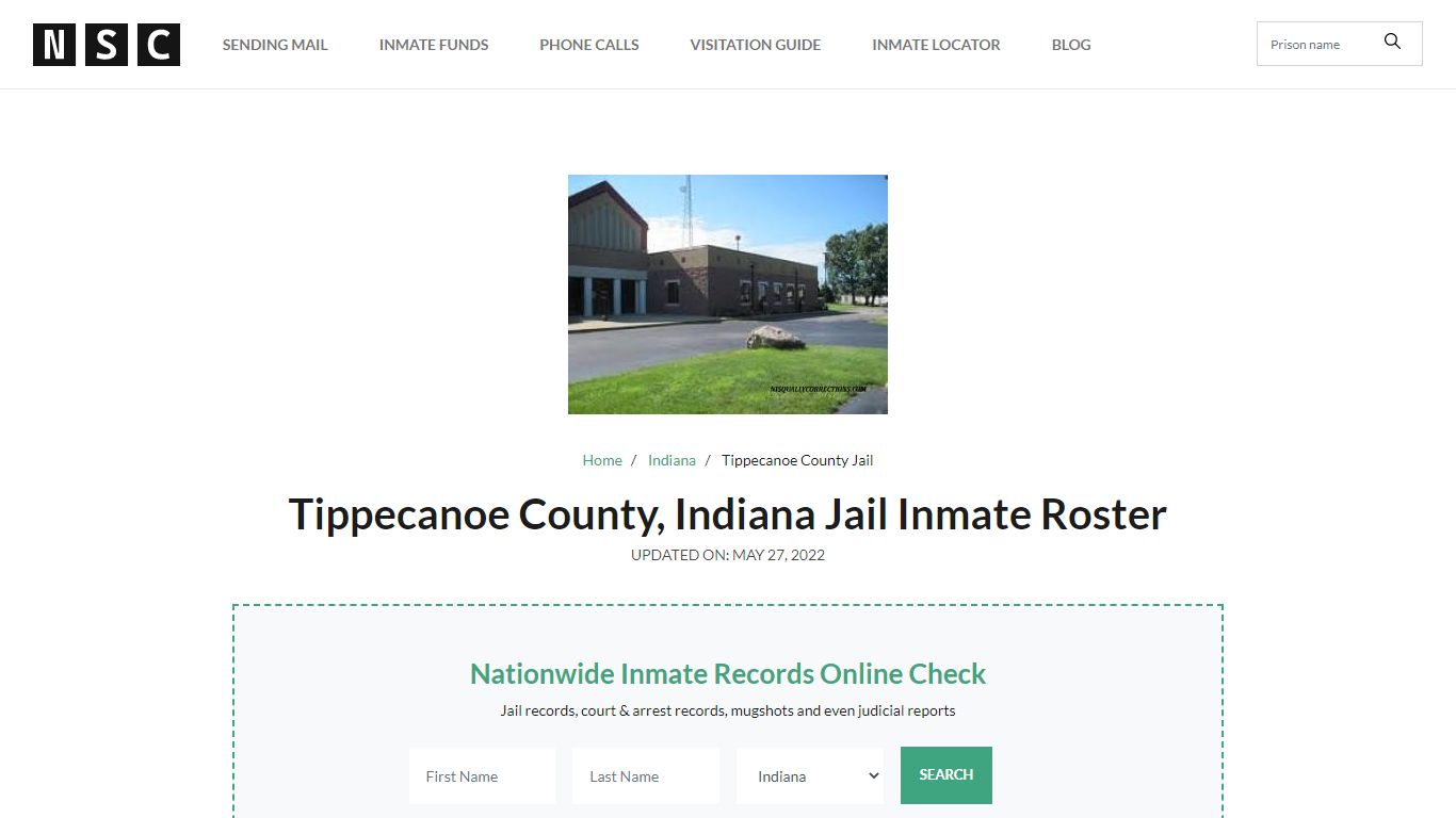 Tippecanoe County, Indiana Jail Inmate List